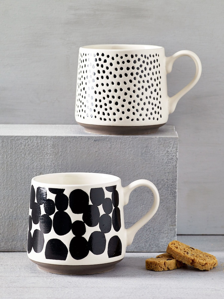 Monochrome Arlo Set of 2 Mugs - Image 1 of 4