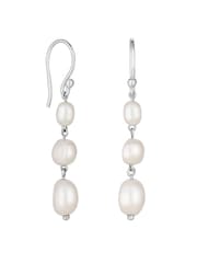 Simply Silver Silver Tone Freshwater Pearl Drop Earrings - Image 1 of 3