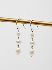 Simply Silver Silver Tone Freshwater Pearl Drop Earrings - Image 2 of 3