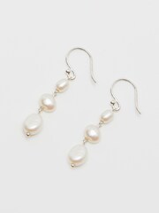 Simply Silver Silver Tone Freshwater Pearl Drop Earrings - Image 3 of 3