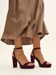 Linzi Red Stature Platform Block Heeled Sandals - Image 1 of 5