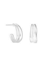 Simply Silver Silver Tone Concave Polished Hoop Earrings - Image 1 of 3
