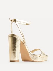 Linzi Gold Stature Platform Block Heeled Sandals - Image 5 of 5