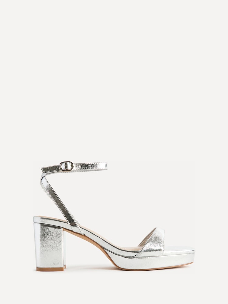 Linzi Silver Elva Platform Block Heeled Sandals - Image 2 of 6 Linzi Silver Elva Platform Block Heeled Sandals - Image 2 of 6