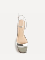 Linzi Silver Elva Platform Block Heeled Sandals - Image 4 of 6