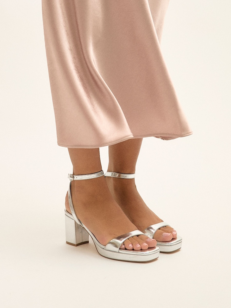 Linzi Silver Elva Platform Block Heeled Sandals - Image 6 of 6 Linzi Silver Elva Platform Block Heeled Sandals - Image 6 of 6
