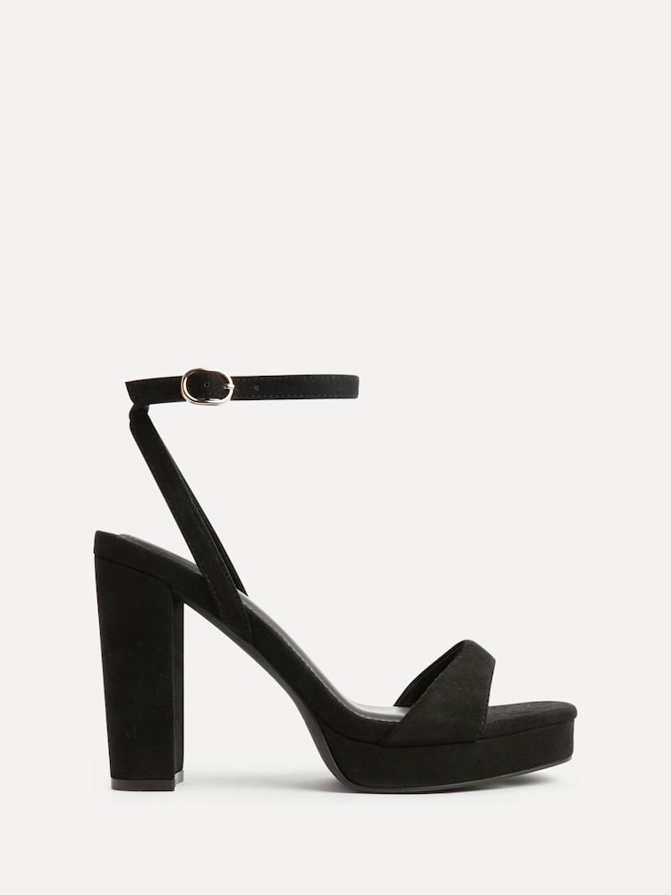 Linzi Black Stature Platform Block Heeled Sandals - Image 2 of 5 Linzi Black Stature Platform Block Heeled Sandals - Image 2 of 5