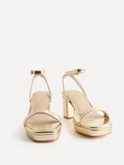 Linzi Gold Elva Platform Block Heeled Sandals - Image 3 of 5