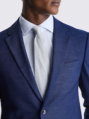 MOSS Blue Slim Fit Slub Suit Jacket - Image 6 of 8