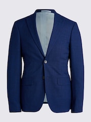 MOSS Blue Slim Fit Slub Suit Jacket - Image 9 of 9