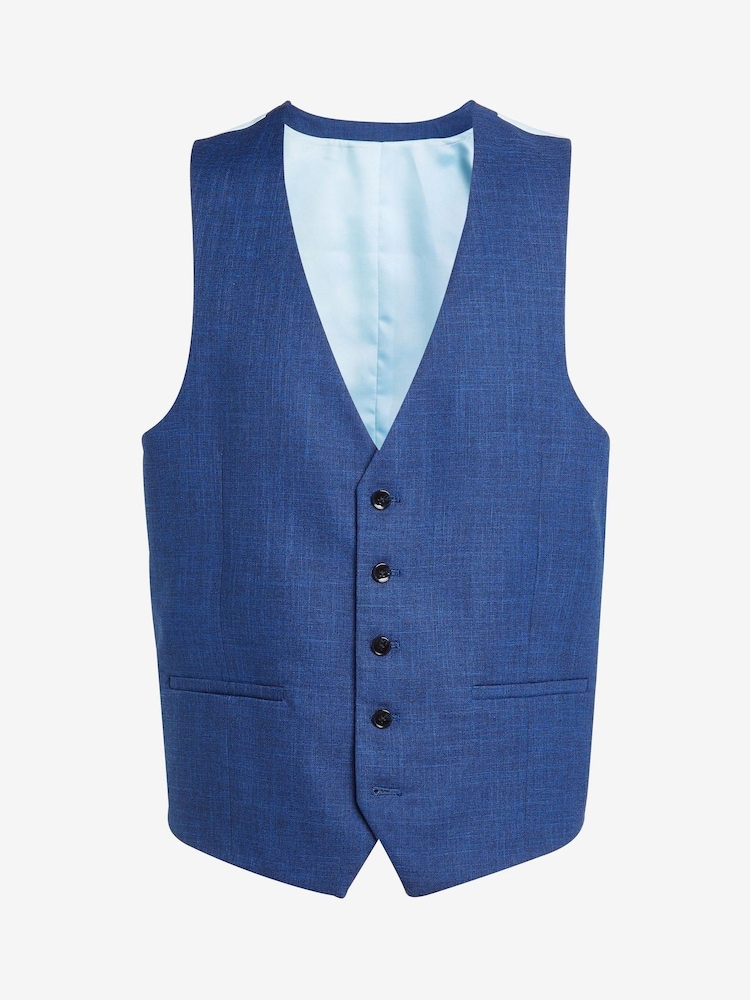 MOSS Slim Fit Slub Suit Waistcoat - Image 4 of 5
