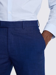 MOSS Blue Slim Fit Slub Suit Trousers - Image 3 of 4