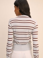 Nobodys Child Blue Long Sleeve Stripe Polo Shirt - Image 2 of 5