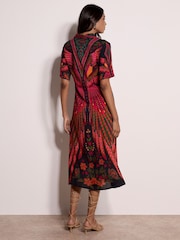 Apricot Black Toucan Tropical Shirt Maxi Dress - Image 3 of 4