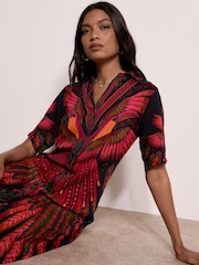 Apricot Black Toucan Tropical Shirt Maxi Dress - Image 4 of 4