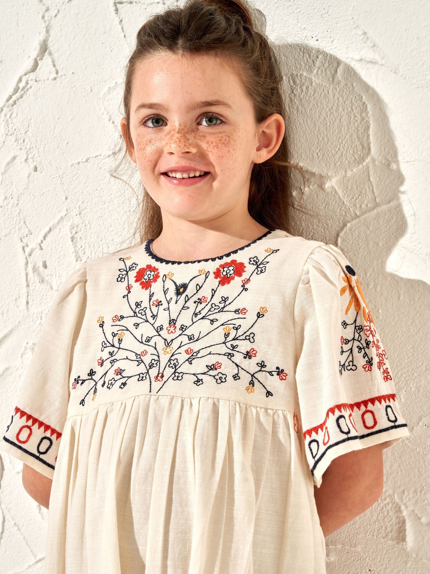 Buy Angel & Rocket Nude 100% Cotton Embroidered Reyna Swing Dress from the Next UK online shop