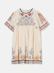 Angel & Rocket Nude 100% Cotton Embroidered Reyna Swing Dress - Image 4 of 6
