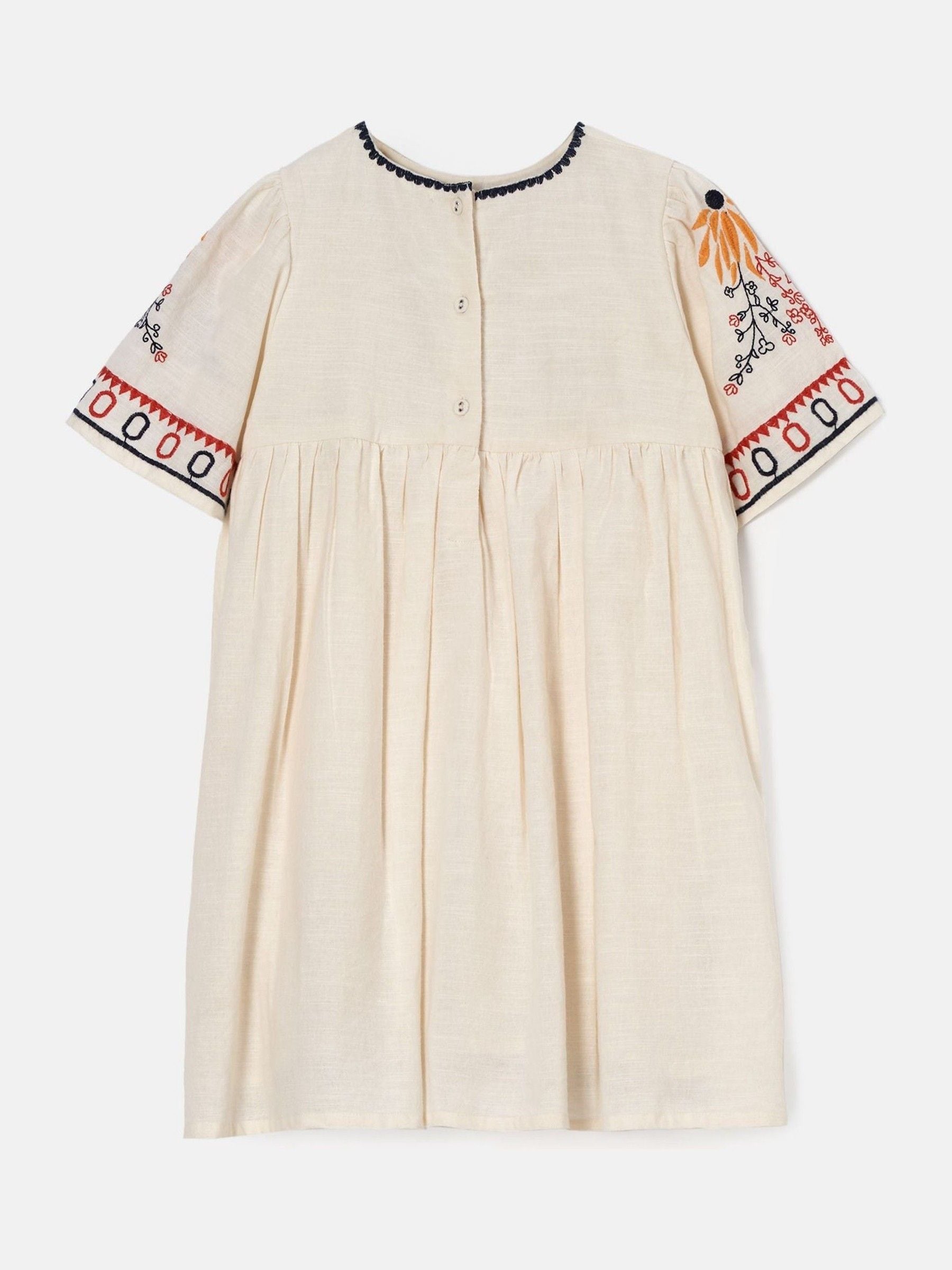 Buy Angel & Rocket Nude 100% Cotton Embroidered Reyna Swing Dress