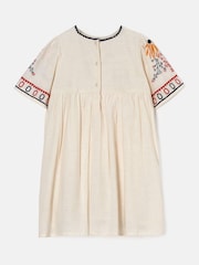 Angel & Rocket Nude 100% Cotton Embroidered Reyna Swing Dress - Image 5 of 6