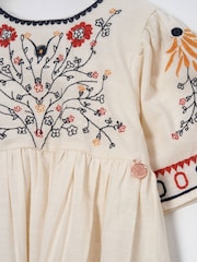 Angel & Rocket Nude 100% Cotton Embroidered Reyna Swing Dress - Image 6 of 6