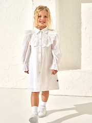 Angel & Rocket White Broderie Amelie Shirt Dress - Image 1 of 7