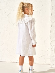 Angel & Rocket White Broderie Amelie Shirt Dress - Image 2 of 7