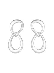 Simply Silver Silver Tone Polished Oval Link Drop Earrings - Image 1 of 3