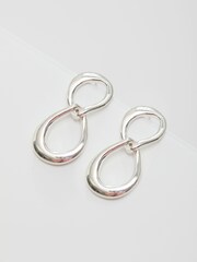 Simply Silver Silver Tone Polished Oval Link Drop Earrings - Image 3 of 3