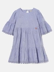 Angel & Rocket Blue 100% Cotton Natalia 3D Flower Dress - Image 5 of 7