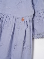 Angel & Rocket Blue 100% Cotton Natalia 3D Flower Dress - Image 7 of 7