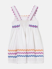 Angel & Rocket White 100% Cotton Print Connie Rik Rak Sundress - Image 4 of 5