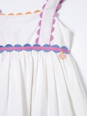 Angel & Rocket White 100% Cotton Print Connie Rik Rak Sundress - Image 5 of 5