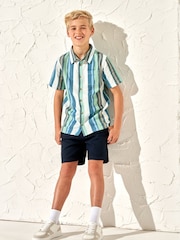 Angel & Rocket Green Kai Painted Stripe 100% Cotton Shirt - Image 2 of 5