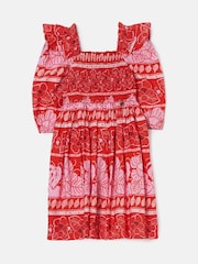 Angel & Rocket Red 100% Cotton  Lola Floral Batik Print Dress - Image 5 of 7