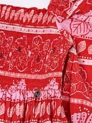 Angel & Rocket Red 100% Cotton  Lola Floral Batik Print Dress - Image 7 of 7