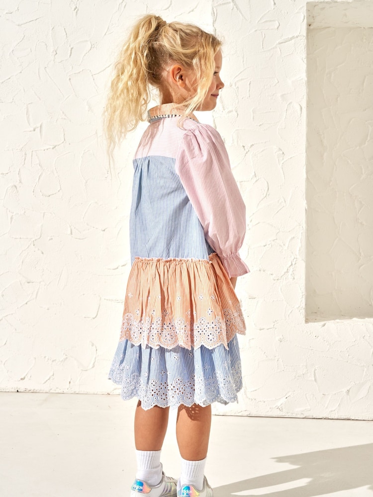 Angel & Rocket Blue 100% Cotton Frankie Stripe Shirt Dress - Image 2 of 7 Angel & Rocket Blue 100% Cotton Frankie Stripe Shirt Dress - Image 2 of 7