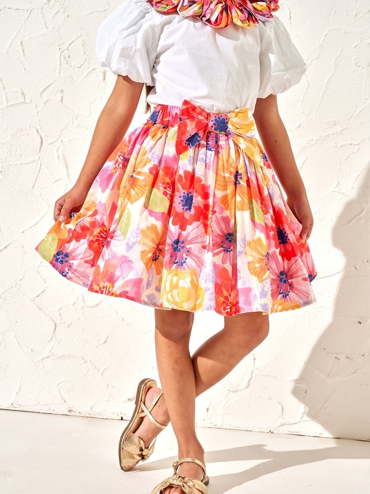 Angel & Rocket Red 100% Cotton Sadie Floral Print Skirt - Image 2 of 4