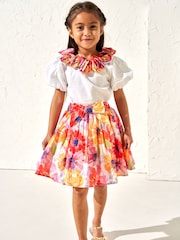 Angel & Rocket Red 100% Cotton Sadie Floral Print Skirt - Image 4 of 4
