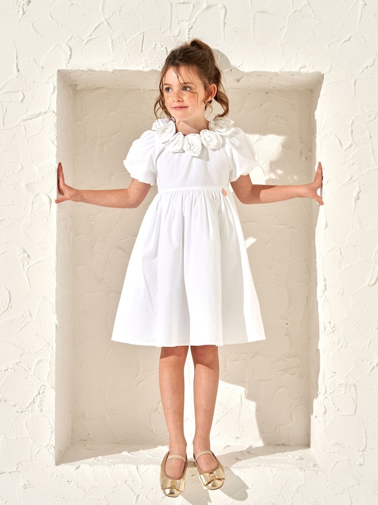 Angel & Rocket White Rose Corsage Loretta Dress - Image 1 of 3