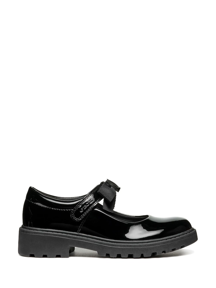 Geox Black Casey Ballerina Patent School Shoes - Image 1 of 5 Geox Black Casey Ballerina Patent School Shoes - Image 1 of 5