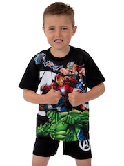 Character Black Marvel Avengers Short Pyjamas - Image 2 of 12