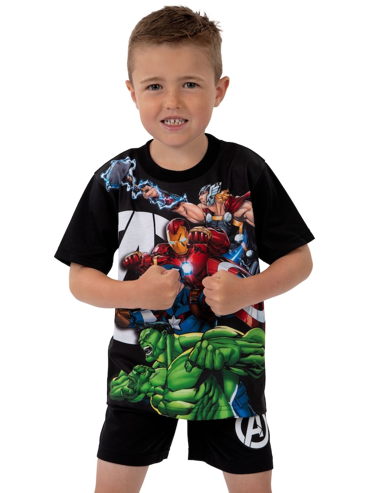 Character Black Marvel Avengers Short Pyjamas - Image 2 of 12 Character Black Marvel Avengers Short Pyjamas - Image 2 of 12