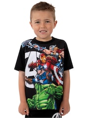 Character Black Marvel Avengers Short Pyjamas - Image 3 of 12