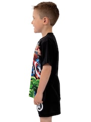 Character Black Marvel Avengers Short Pyjamas - Image 4 of 12