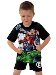 Character Black Marvel Avengers Short Pyjamas - Image 6 of 12