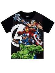 Character Black Marvel Avengers Short Pyjamas - Image 8 of 12