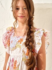 Angel & Rocket Nude 100% Cotton Printed Lexi Broderie Maxi Dress - Image 3 of 7