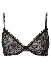 Черный кружевной бюстгальтер с мягкими чашечками Calvin Klein CK One Demi - Изображение 4 из 6