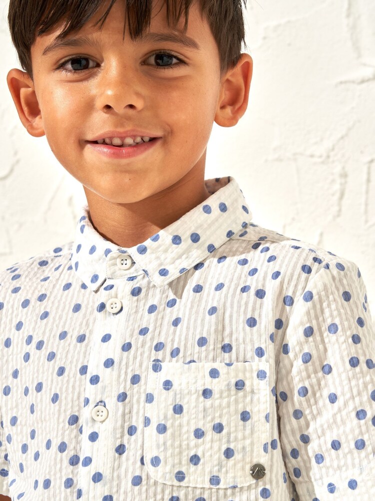 Angel & Rocket White Spot Toby Textured Shirt - Image 3 of 6