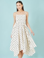 Yumi White Polka Dot Hankerchief Hem Dress - Image 1 of 5
